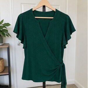 Emerald Pleated Blouse